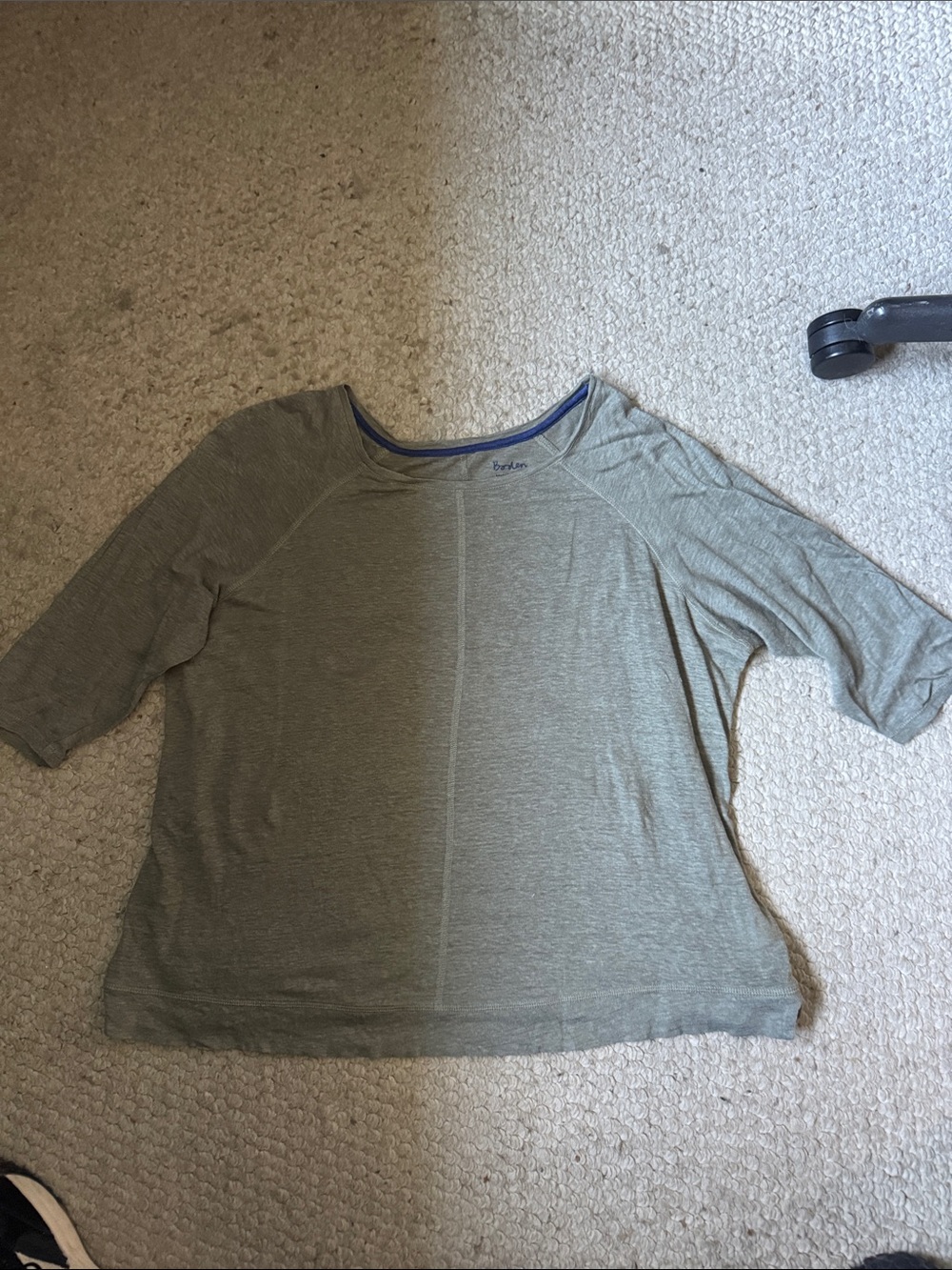 Boden celadon green linen tunic tee shirt UK 22 US 18 gently used 1/2 sleeves